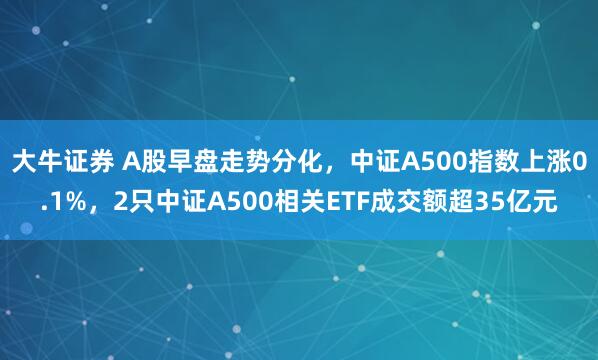 大牛证券 A股早盘走势分化，中证A500指数上涨0.1%，2只中证A500相关ETF成交额超35亿元